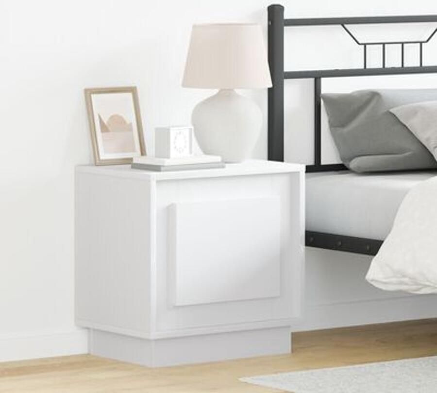 VidaXL Nachtkastjes Wit Gefabriceerd hout 44 x 34 5 x 45 cm Nachtkastje