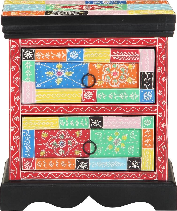 VidaXL Nachtkastjes Meerkleurig Hout Compact Decoratieve Inzetstukken