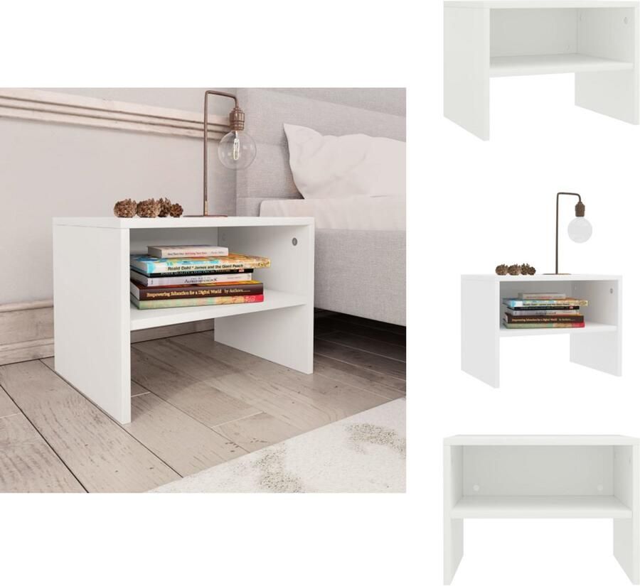 VidaXL Nachtkastje Nachtkastjes Bedkastje Bedkastjes Nachtkastje 40x30x30 cm bewerkt hout wit