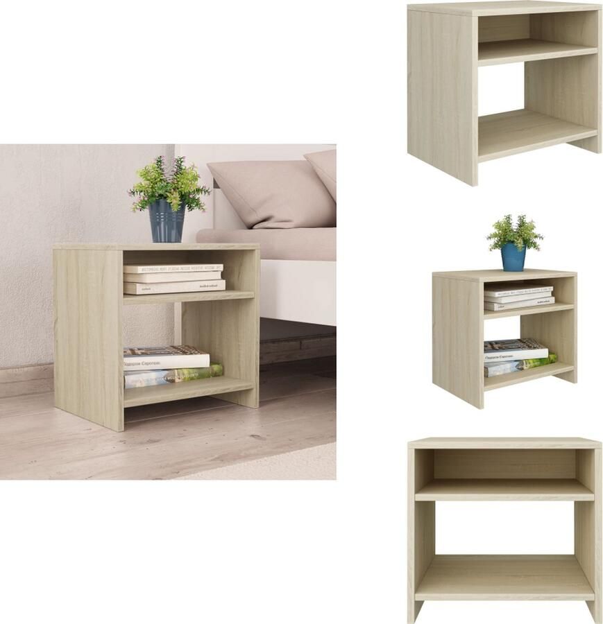 VidaXL Nachtkastje Nachtkastjes Bedkastje Bedkastjes Nachtkastje 40x30x40 cm bewerkt hout sonoma eikenkleurig