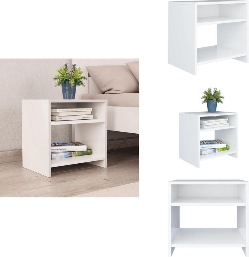 VidaXL Nachtkastje Nachtkastjes Bedkastje Bedkastjes Nachtkastje 40x30x40 cm bewerkt hout wit