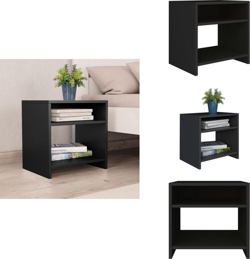 VidaXL Nachtkastje Nachtkastjes Bedkastje Bedkastjes Nachtkastje 40x30x40 cm bewerkt hout zwart