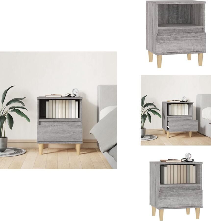 VidaXL Nachtkastje Nachtkastjes Bedtafel Bedtafels Nachtkastje 40x35x50 cm grijs sonoma eikenkleurig