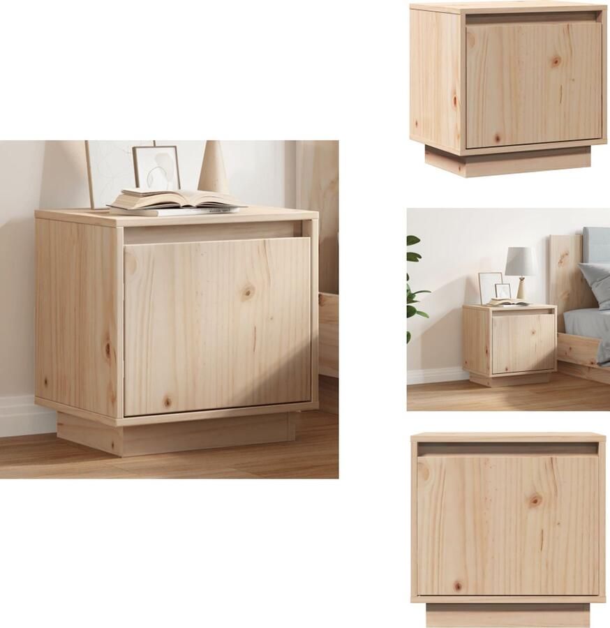 VidaXL Nachtkastje Nachtkastjes Bedtafeltje Bedkastje Nachtkastje 40x30x40 cm massief grenenhout
