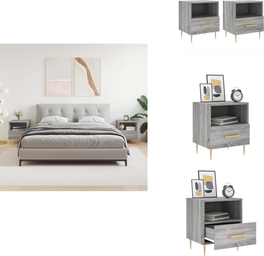 VidaXL Nachtkastje Nachtkastjes Bijzettafel Wandkastje