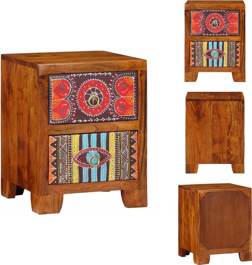 VidaXL Nachtkastje Nachtkastjes Bijzettafel Wandkastje Nachtkastje 35x35x45 cm massief acaciahout