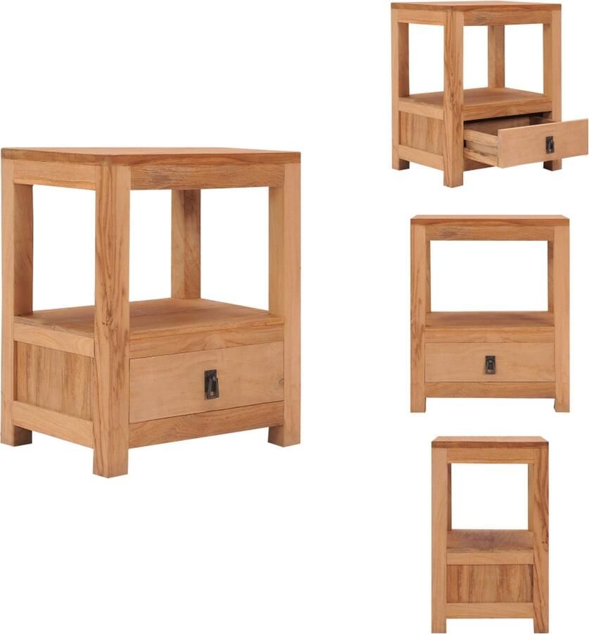 VidaXL Nachtkastje Nachtkastjes Bijzettafel Wandkastje Nachtkastje 40x30x50 cm massief teakhout