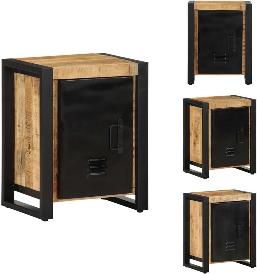 VidaXL Nachtkastje Nachtkastjes Bijzettafel Wandkastje Nachtkastje 40x30x51 cm massief ruw mangohout