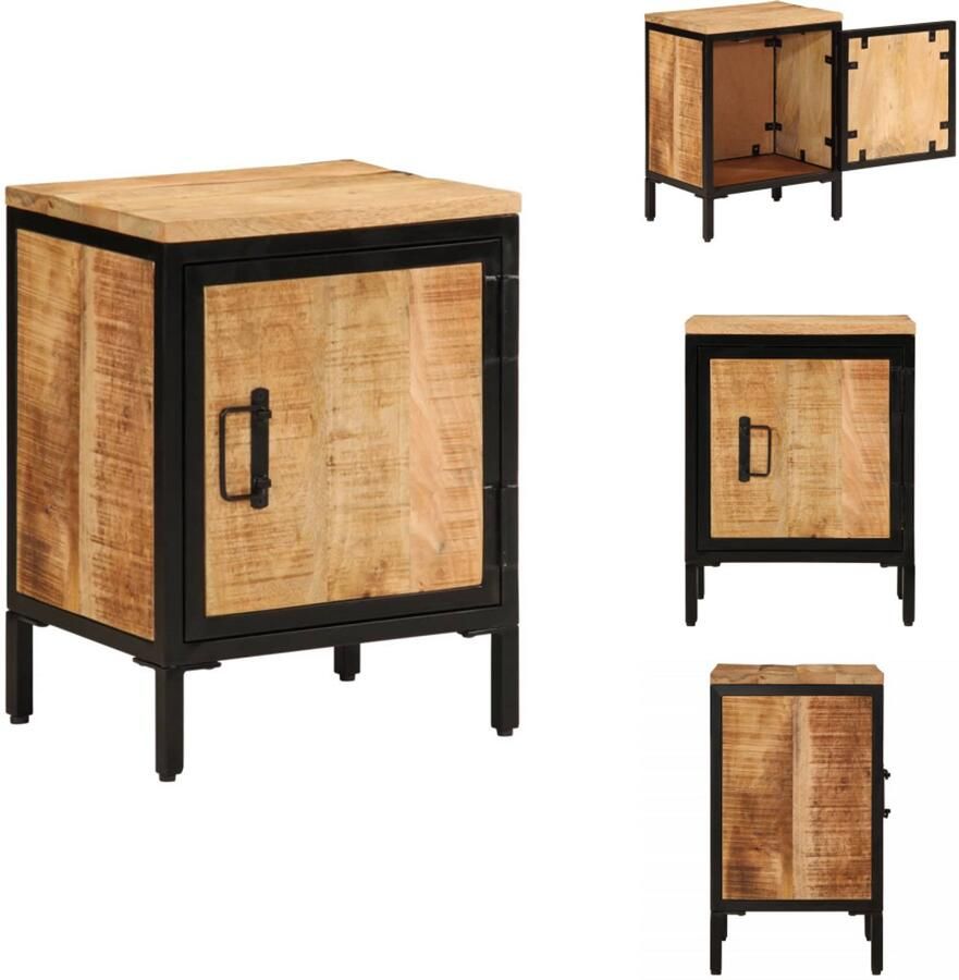 VidaXL Nachtkastje Nachtkastjes Bijzettafel Wandkastje Nachtkastje 40x30x52 5 cm massief ruw mangohout