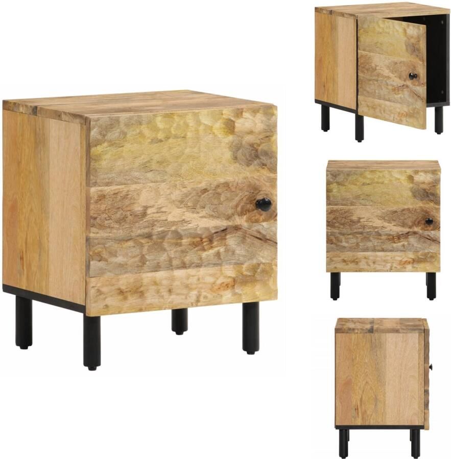 The Living Store Nachtkastje 40x33x46 cm massief mangohout Nachtkastje Bijzettafel Mangohout Houten Kast Slaapkamers Мебель