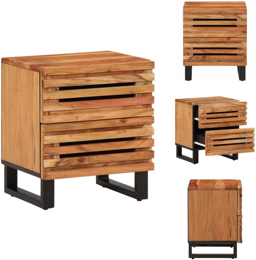 VidaXL Nachtkastje 40x34x46 cm massief acaciahout