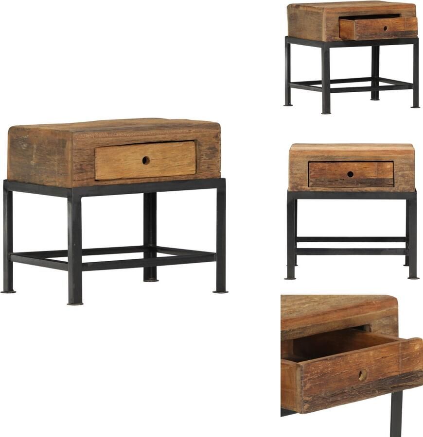 VidaXL Nachtkastje Nachtkastjes Bijzettafel Wandkastje Nachtkastje 40x35x40 cm massief gerecycled hout