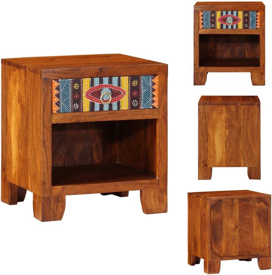 VidaXL Nachtkastje Nachtkastjes Bijzettafel Wandkastje Nachtkastje 40x35x45 cm massief acaciahout