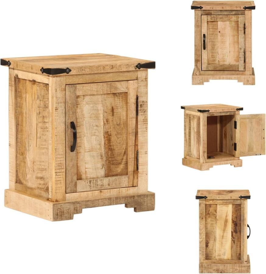 VidaXL Nachtkastje Nachtkastjes Bijzettafel Wandkastje Nachtkastje 40x35x50 cm massief mangohout