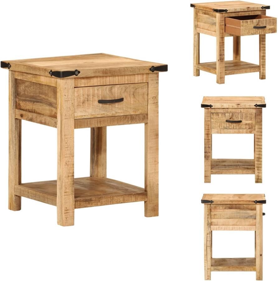 VidaXL Nachtkastje Nachtkastjes Bijzettafel Wandkastje Nachtkastje 40x40x50 cm massief mangohout