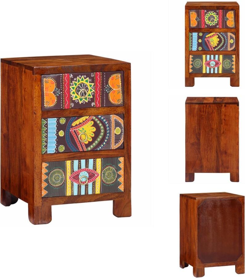 VidaXL Nachtkastje 40x40x60 cm Massief Acaciahout Nachtkastje Nachtkastjes Bijzettafel Wandkastje