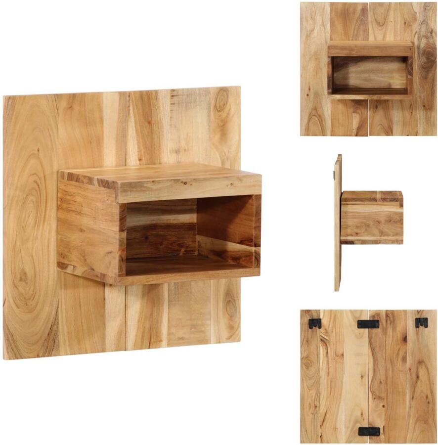 VidaXL Nachtkastje Nachtkastjes Bijzettafel Wandkastje Nachtkastje 50x27x50 cm massief acaciahout