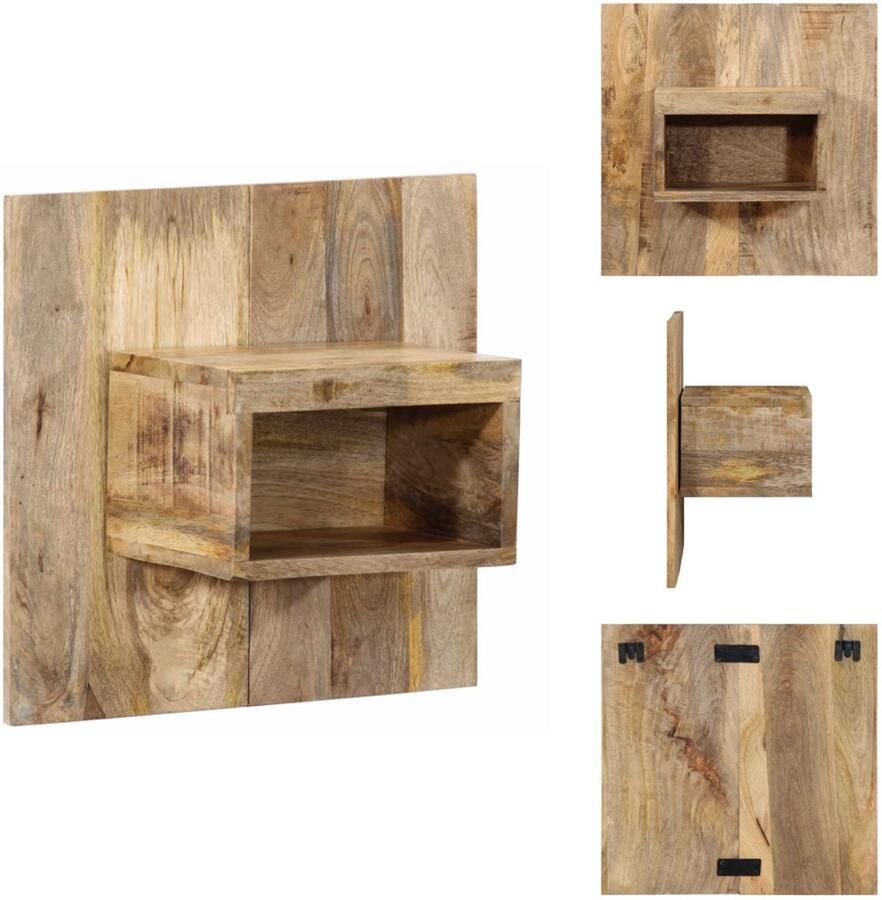 VidaXL Nachtkastje Nachtkastjes Bijzettafel Wandkastje Nachtkastje 50x27x50 cm massief ruw mangohout