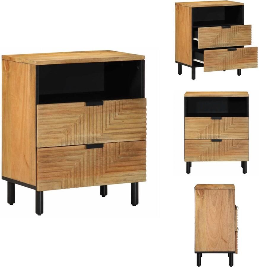 VidaXL Nachtkastje Nachtkastjes Bijzettafel Wandkastje Nachtkastje 50x33x60 cm massief mangohout bruin
