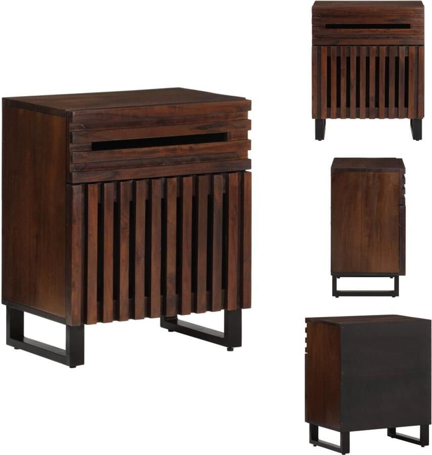 VidaXL Nachtkastje Nachtkastjes Bijzettafel Wandkastje Nachtkastje 50x34x60 cm massief mangohout bruin