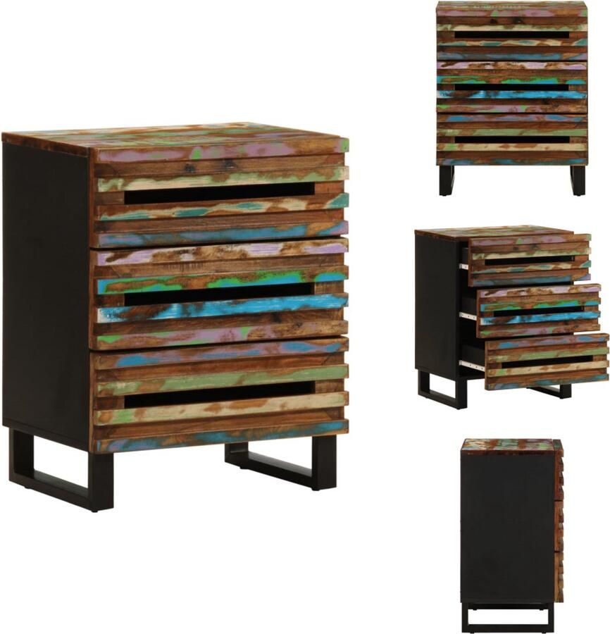 VidaXL Nachtkastje Nachtkastjes Bijzettafel Wandkastje Nachtkastje 50x34x62 cm massief acaciahout