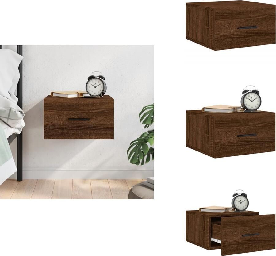 VidaXL Nachtkastje Nachtkastjes Bijzettafel Wandkastje Nachtkastje wandgemonteerd 35x35x20 cm bruineikenkleurig