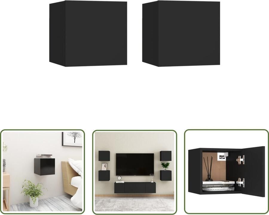 The Living Store Nachtkastjes Trendy en praktisch 30.5 x 30 x 30 cm Met opbergruimte Nachtkastjes Slaapkamerinrichting Houten Meubilair Nachtlamp Tafeltje Decoratief Kastje - Foto 3