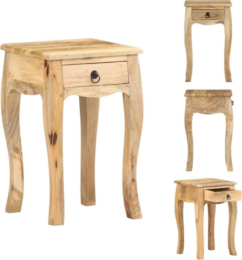 VidaXL Nachtkastje Nachtkastjes Houten Nachtkastje Houten Nachtkastjes Nachtkastje 28x28x46 cm massief mangohout
