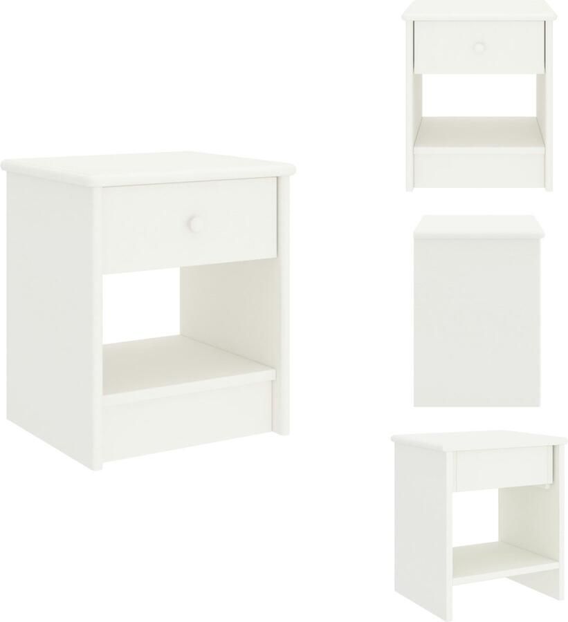 VidaXL Nachtkastje Nachtkastjes Houten Nachtkastje Houten Nachtkastjes Nachtkastje 35x30x40 cm massief grenenhout wit