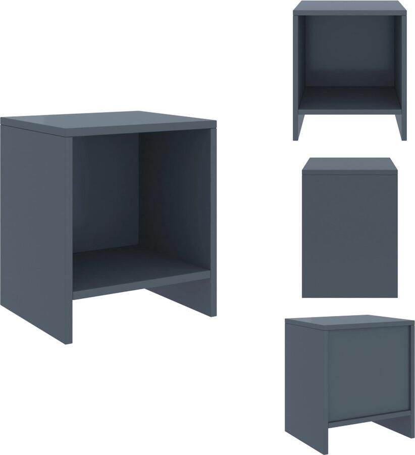 VidaXL Nachtkastje Nachtkastjes Houten Nachtkastje Houten Nachtkastjes Nachtkastje 35x30x40 cm massief grenenhout lichtgrijs