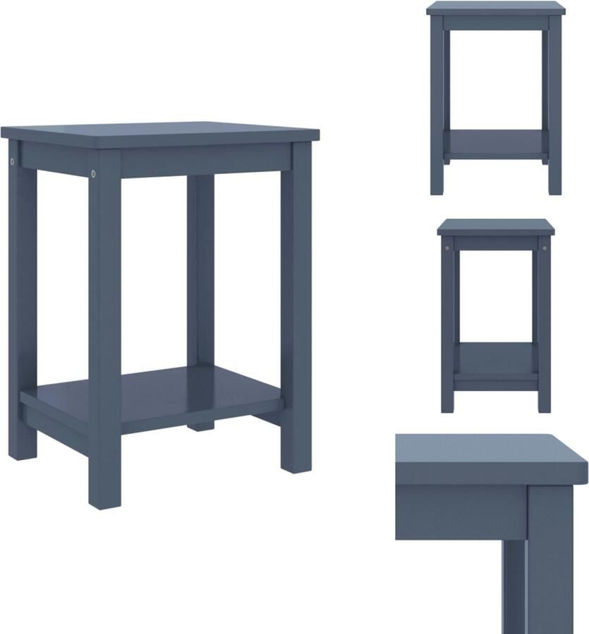 VidaXL Nachtkastje Nachtkastjes Houten Nachtkastje Houten Nachtkastjes Nachtkastje 35x30x47 cm massief grenenhout lichtgrijs