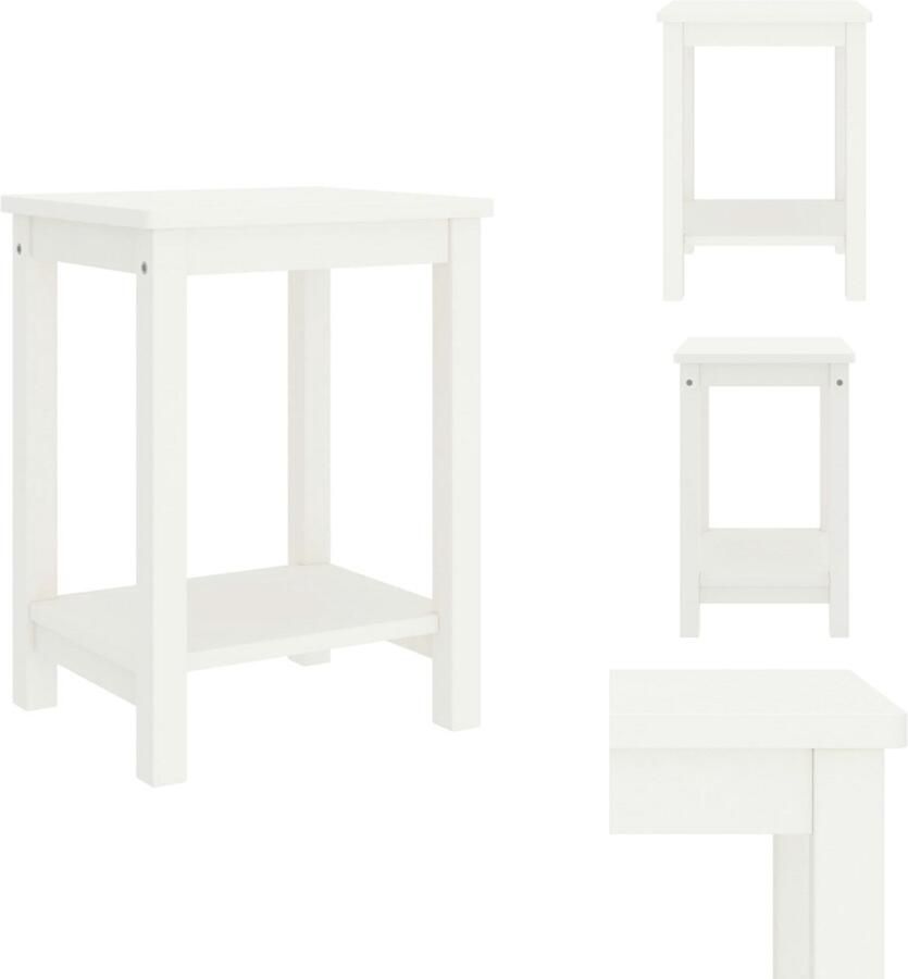 VidaXL Nachtkastje Nachtkastjes Houten Nachtkastje Houten Nachtkastjes Nachtkastje 35x30x47 cm massief grenenhout wit