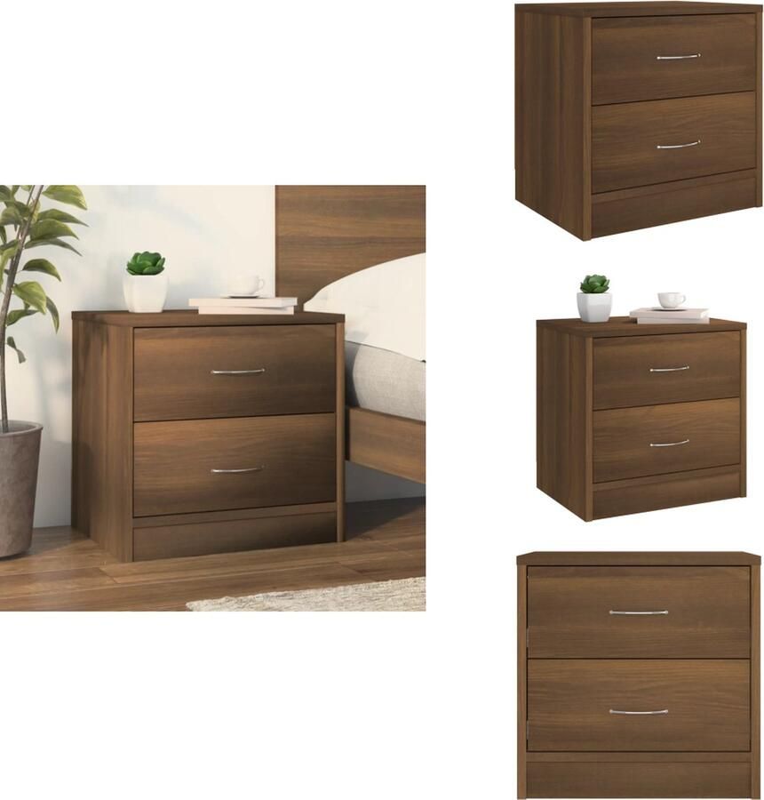 VidaXL Nachtkastje Nachtkastjes Houten Nachtkastje Houten Nachtkastjes Nachtkastje 40x30x40 cm bewerkt hout bruineikenkleurig