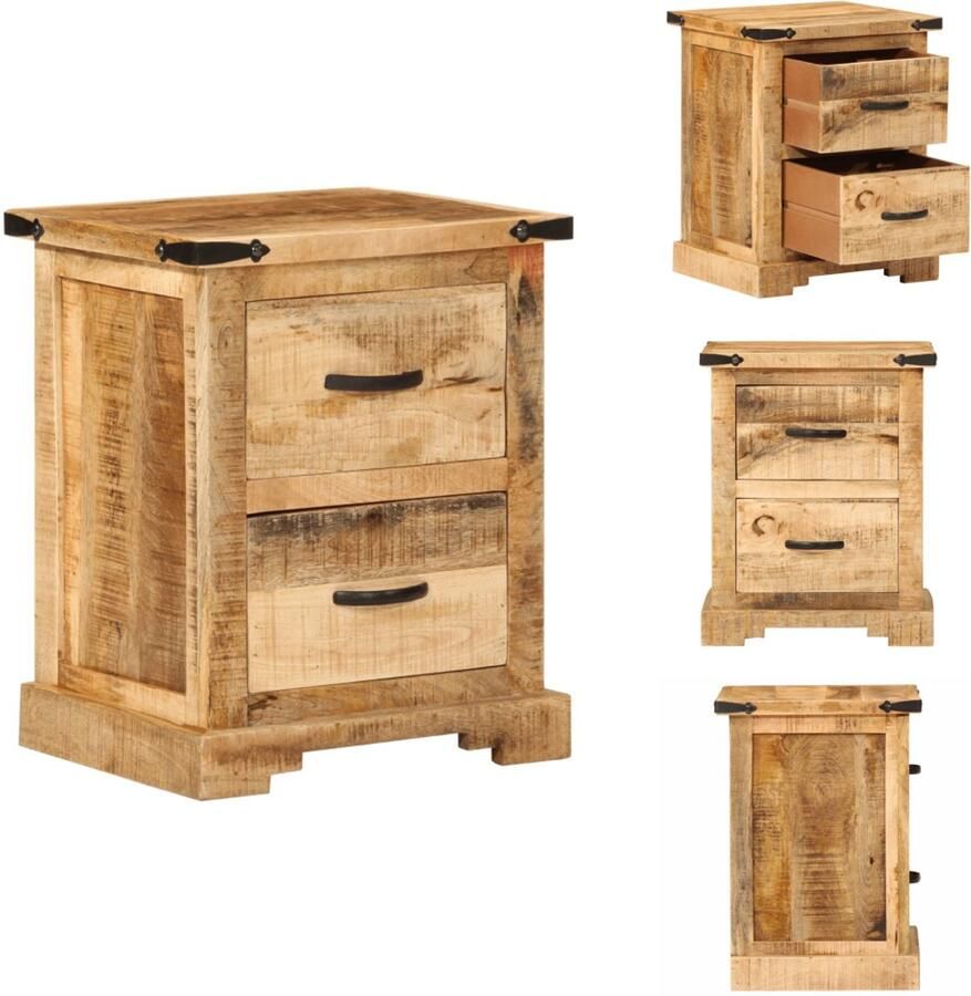 VidaXL Nachtkastje Nachtkastjes Houten Nachtkastje Houten Nachtkastjes Nachtkastje 40x35x50 cm massief mangohout