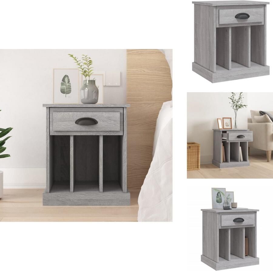 VidaXL Nachtkastje Nachtkastjes Houten Nachtkastje Houten Nachtkastjes Nachtkastje 43x36x50 cm grijs sonoma eikenkleurig