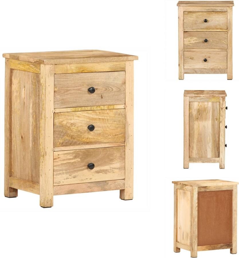 VidaXL Nachtkastje Nachtkastjes Houten Nachtkastje Houten Nachtkastjes Nachtkastje 45x35x60 cm massief mangohout