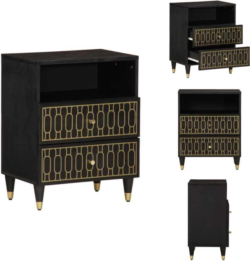 VidaXL Nachtkastje Nachtkastjes Houten Nachtkastje Houten Nachtkastjes Nachtkastje 50x33x60 cm massief mangohout