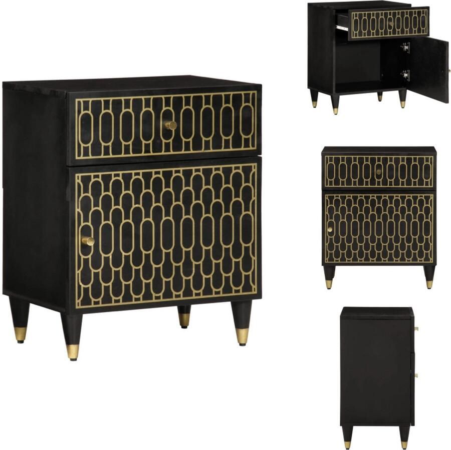 VidaXL Nachtkastje Nachtkastjes Houten Nachtkastje Houten Nachtkastjes Nachtkastje 50x33x60 cm massief mangohout