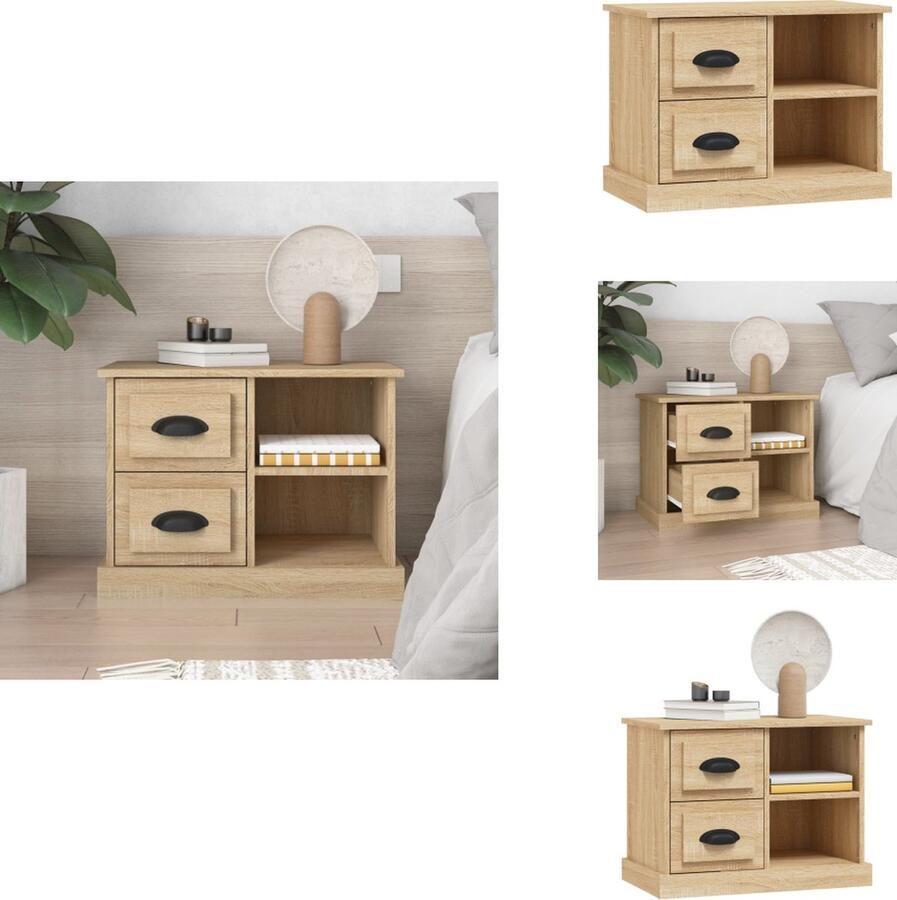 VidaXL Nachtkastje Nachtkastjes Houten Nachtkastje Houten Nachtkastjes Nachtkastje 60x35 5x45 cm sonoma eikenkleurig