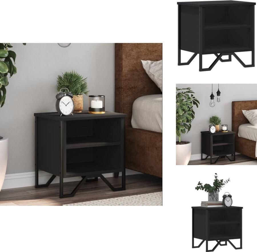 VidaXL Nachtkastje Nachtkastjes Houten Nachtkastje Slaapkamerkast Nachtkastje 40x30x40 cm spaanplaat zwart