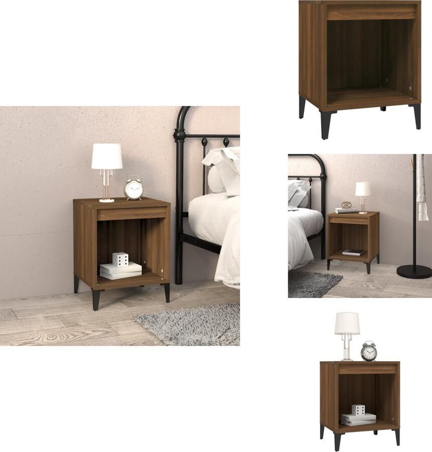 VidaXL Nachtkastje Nachtkastjes Houten Nachtkastje Slaapkamerkast Nachtkastje 40x35x50 cm bruineikenkleurig