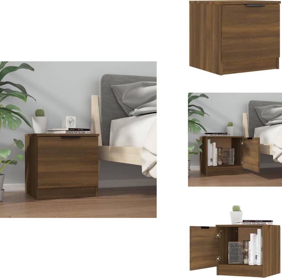 VidaXL Nachtkastje Nachtkastjes Houten Nachtkastje Slaapkamerkast Nachtkastje 40x39x40 cm bruineikenkleurig