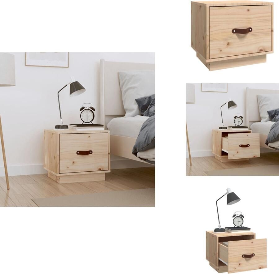 VidaXL Nachtkastje Nachtkastjes Houten Nachtkastje Telefoonkast Nachtkastje 40x34x35 cm massief grenenhout