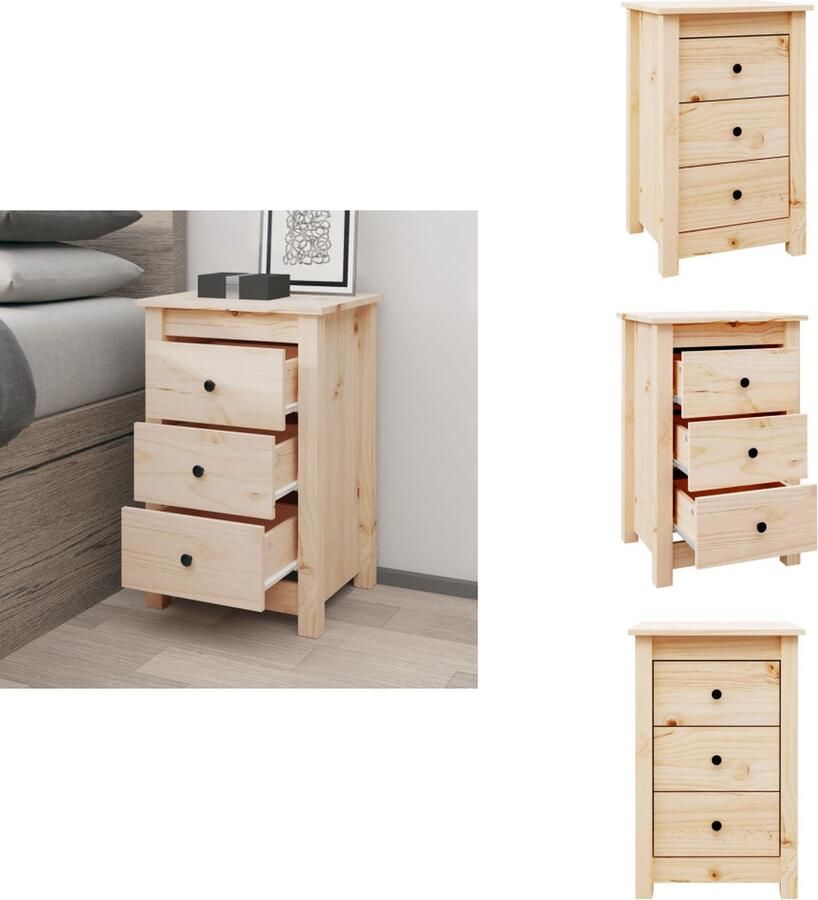 VidaXL Nachtkastje Nachtkastjes Houten Nachtkastje Telefoonkast Nachtkastje 40x35x61 5 cm massief grenenhout