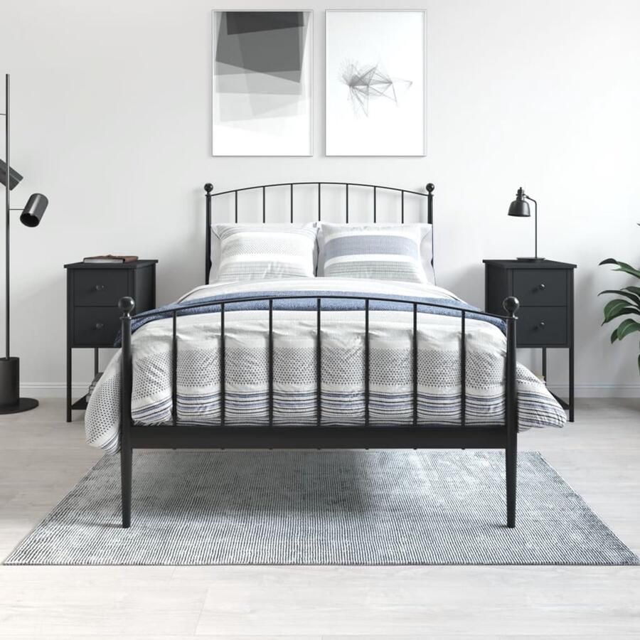 VidaXL Nachtkastje Nachtkastjes Kast Slaapkamermeubel Nachtkastjes 2 st 32x42x70 cm bewerkt hout zwart