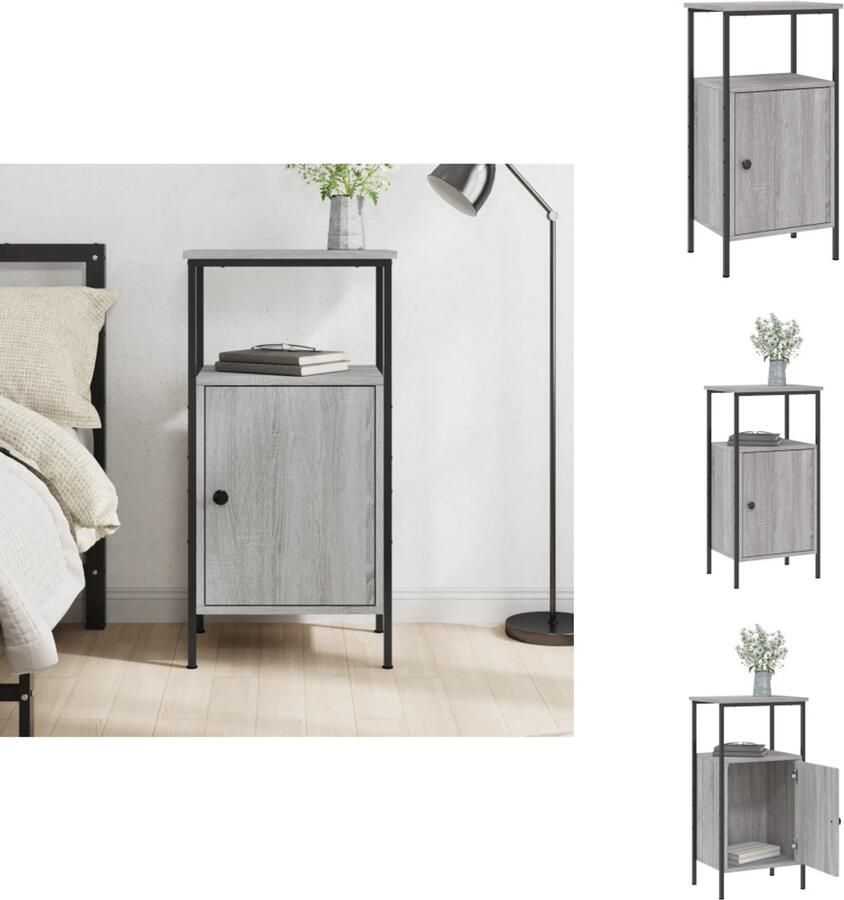 VidaXL -Nachtkastje-41x31x80-cm-bewerkt-hout-grijs-sonoma