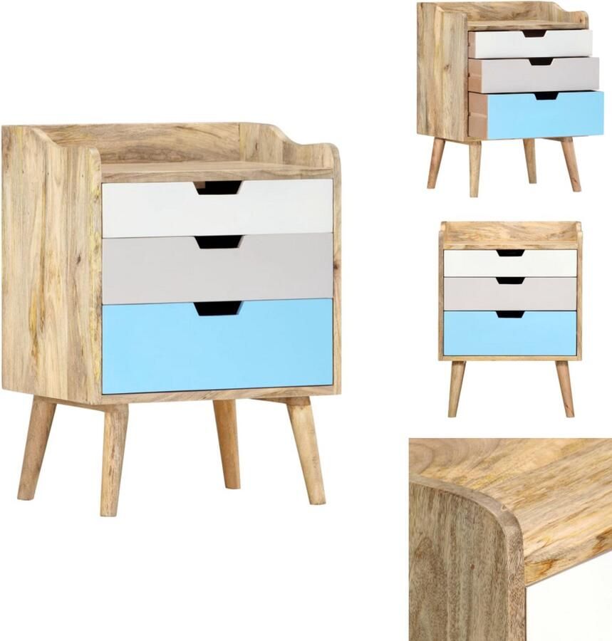 VidaXL Nachtkastje Nachtkastjes Kastje Kastjes Nachtkastje 47x35x63 cm massief mangohout