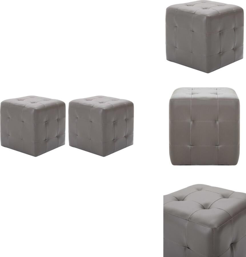 VidaXL Nachtkastje Nachtkastjes Kastje Kastjes Nachtkastjes 2 st 30x30x30 cm kunstleer grijs