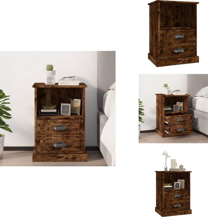 VidaXL Nachtkastje Nachtkastjes Modern Nachtkastje Telefoonkast Nachtkastje 43x36x60 cm gerookt eikenkleurig