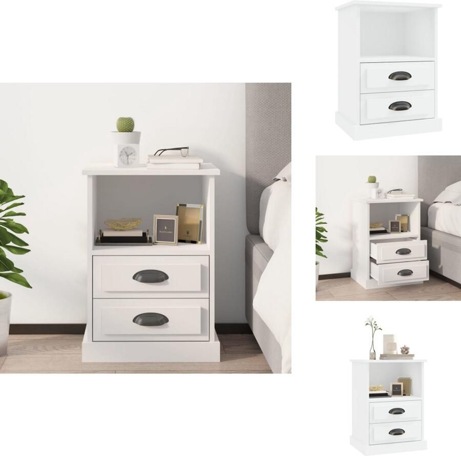 VidaXL Nachtkastje Nachtkastjes Modern Nachtkastje Telefoonkast Nachtkastje 43x36x60 cm wit